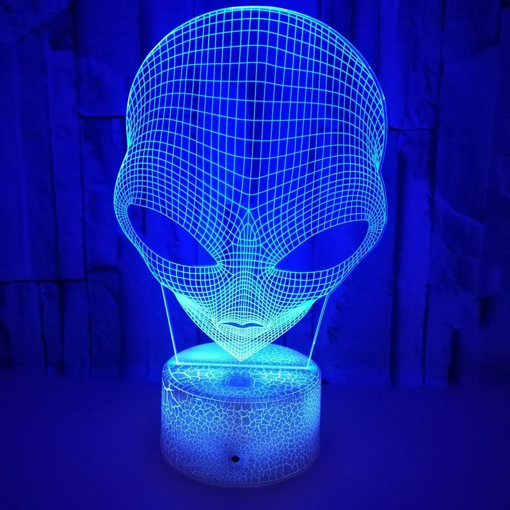 Alien 3D Illusion Lampe Acryl Nacht Licht mit Touch Remote Hologramm Tisch Lampe 7 Farben Ändern Zimmer Decor Geburtstag Geschenke