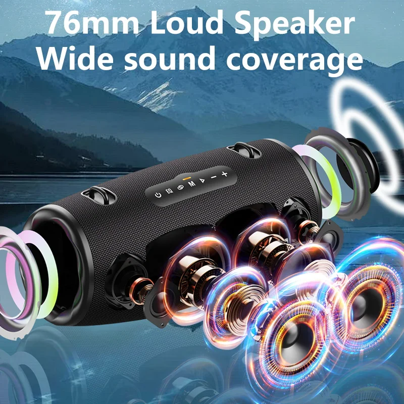 ZEALOT S87 Outdoor Portable Wireless Bluetooth Speaker 80W High Volume Subwoofer Sound Performace IPX6 Waterproof camping.