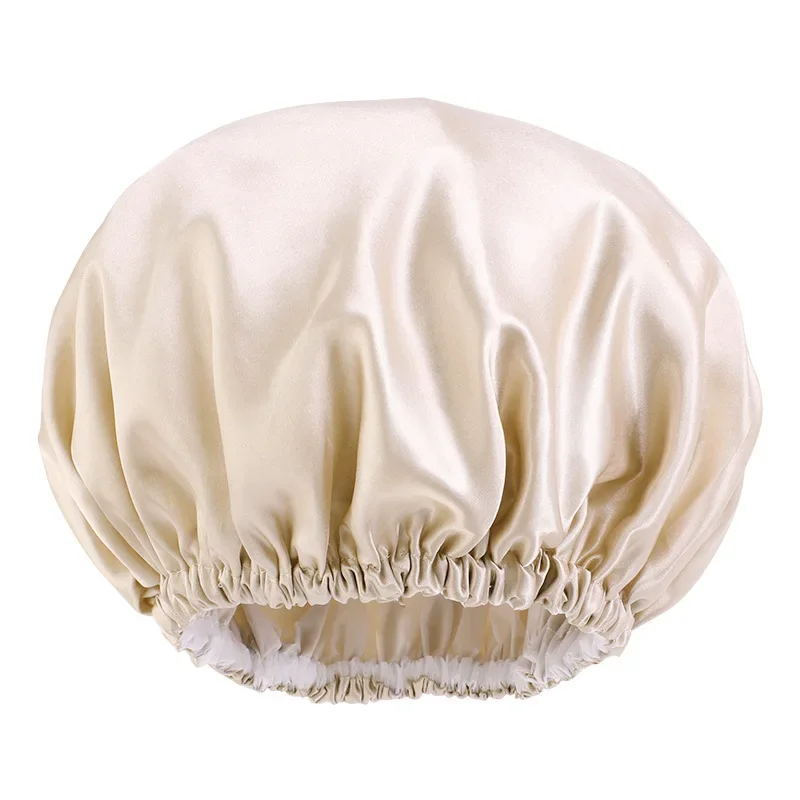 Waterproof Women Shower Cap Satin Beanie Hair Bonnet Bath Accessories Shampoo Multiple Shower Caps Bathroom Set Dust-proof