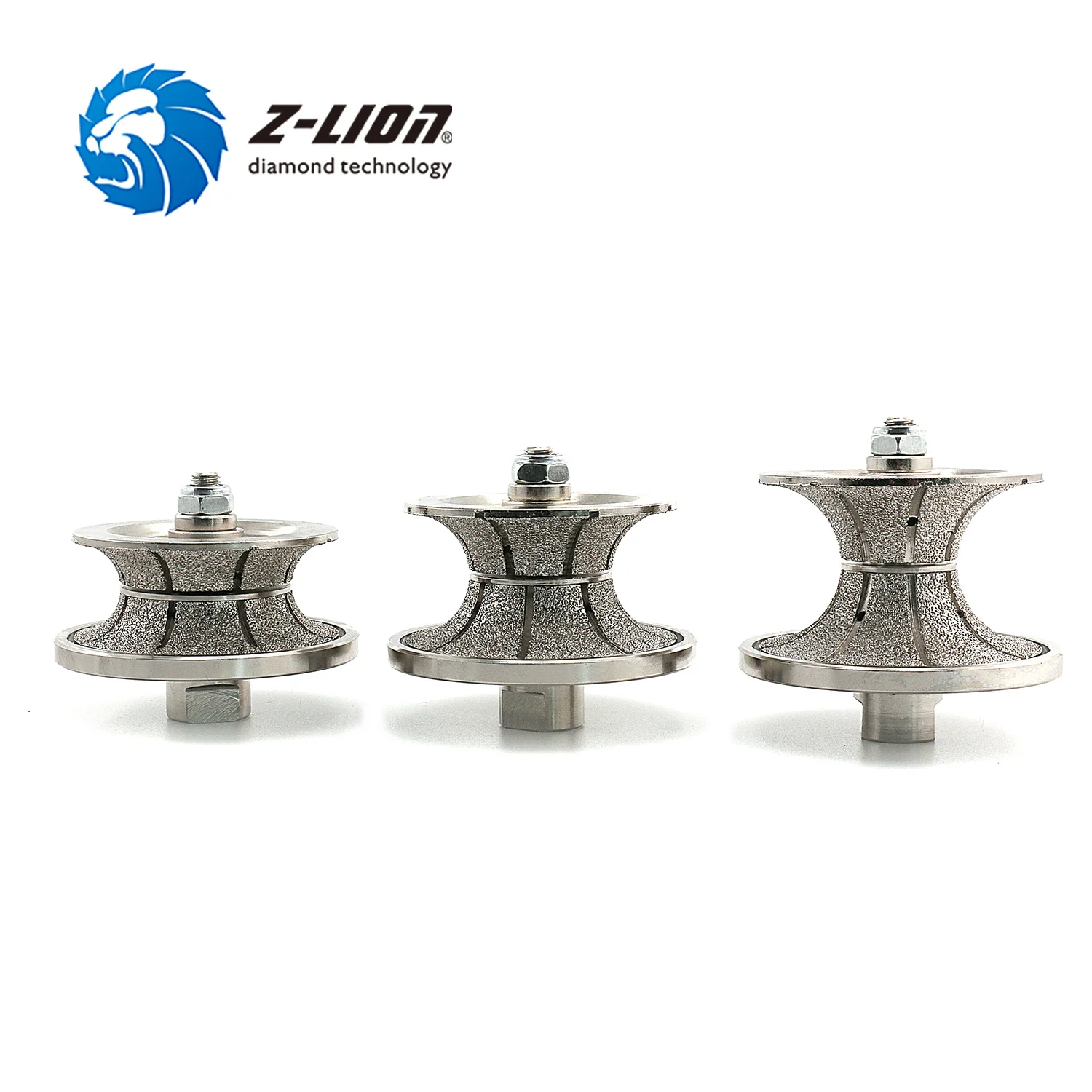 Z-LION Diamond Full Bullnose Grinding Profiler Wheel V Type For Granite Marble Stone Vacuum Brazed Diamond Profile Router Bit