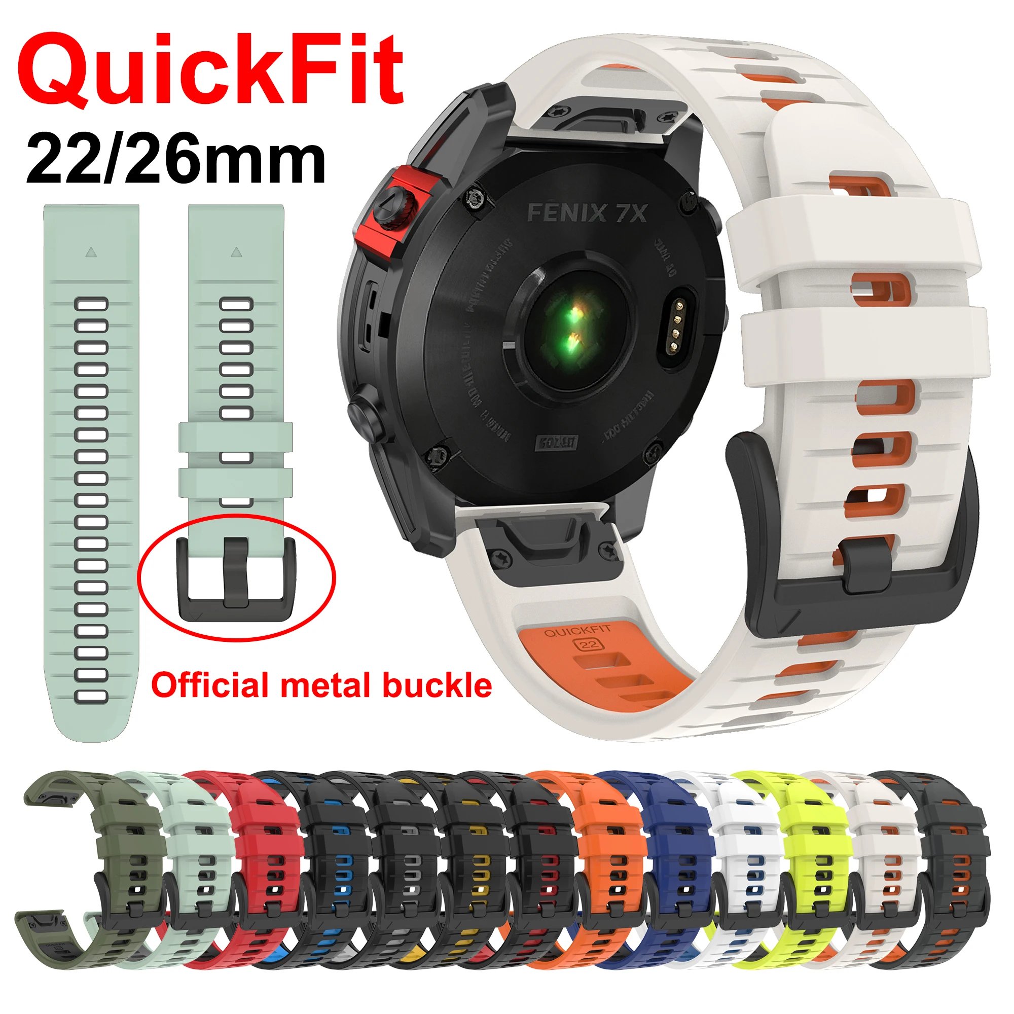 

QuickFit 22/26mm Strap For Garmin Fenix 7 Pro 7X 6X Pro 6 5X Plus Watch Band Fenix 8 Epix Pro 47 51mm Tactix 8 7 Bracelet Correa