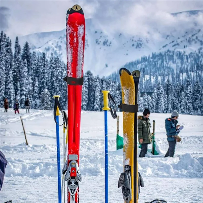 

12 шт. регулируемые лыжные ремни, лыжные ремни для переноски, лыжные ленты с защитными накладками, для лыжных досок