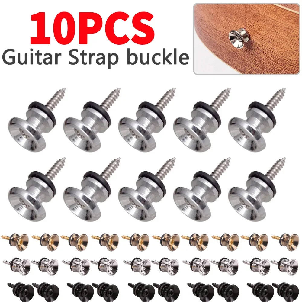 Correia de guitarra bloqueio de metal estacas de guitarra para guitarra baixo guitarra acústica ukulele guitarra elétrica cinta fechaduras cinta botão pinos de bloqueio