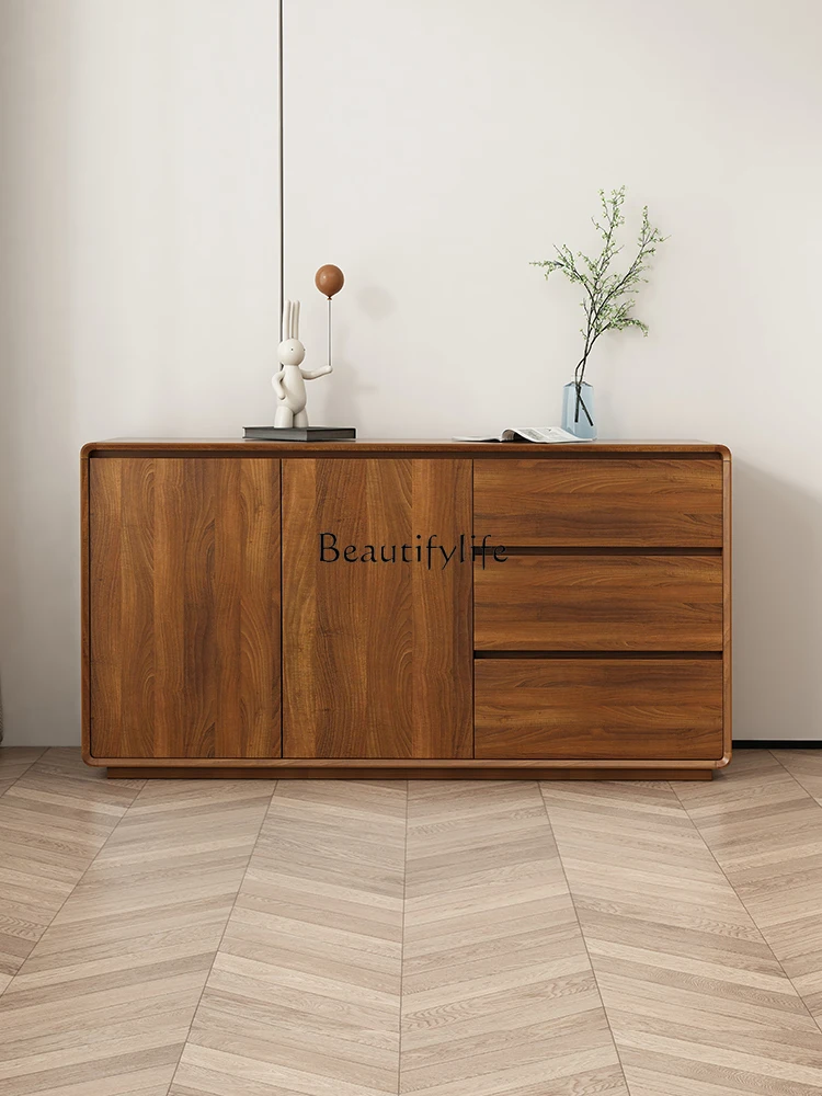 

Nordic simple new Chinese solid wood frame living room kitchen locker