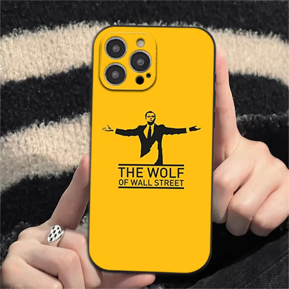 The movie T-The Wolf of Wall Street Phone Case for iPhone 12 11 13 14 15 16 Max Pro Plus Black Soft Silicone shell image 5
