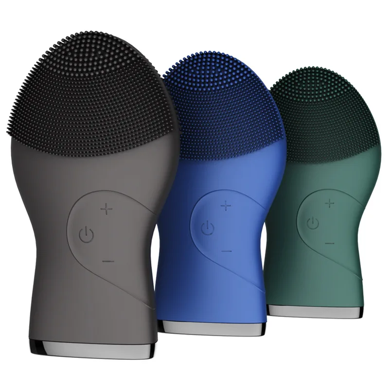 เครื่องนวดซิลิโคนไฟฟ้าสำหรับทำความสะอาดผิวเครื่องแปรงขัดหน้าทำความสะอาดแบบสั่นสะเทือนโซนิคกันน้ำ