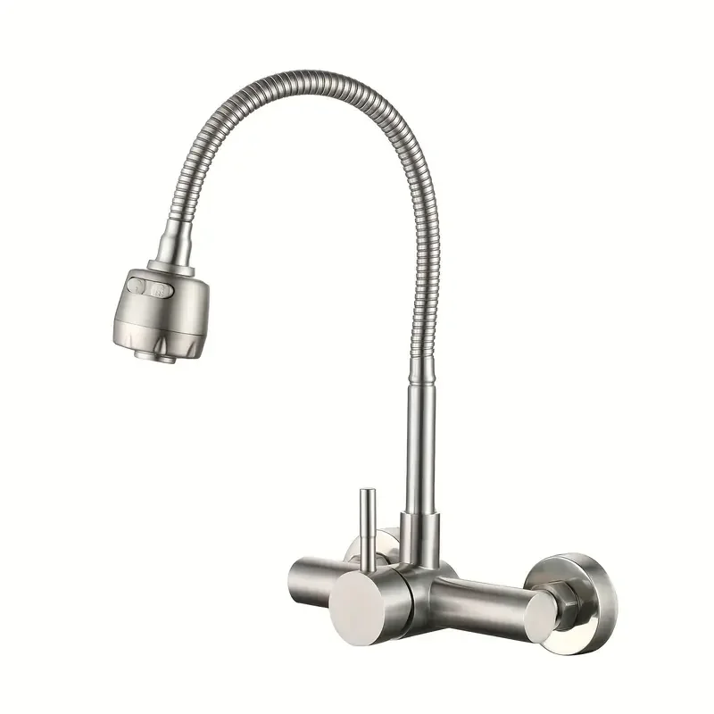 

Смеситель из нержавеющей стали 304, настенный смеситель для горячей и холодной воды, универсальная труба, раковина для стирки, кухонный смеситель