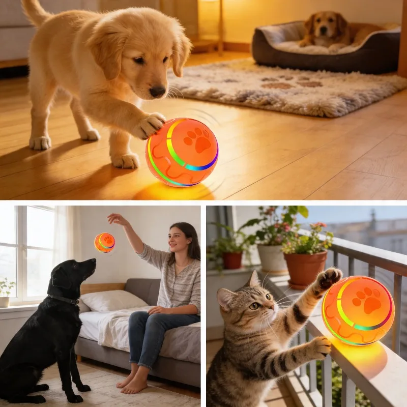 

Interactive Pet Ball Remote Control Flashing Rolling Jumping Rotating Waterproof Dog Chew Toy Ball for Aggressive Chewers