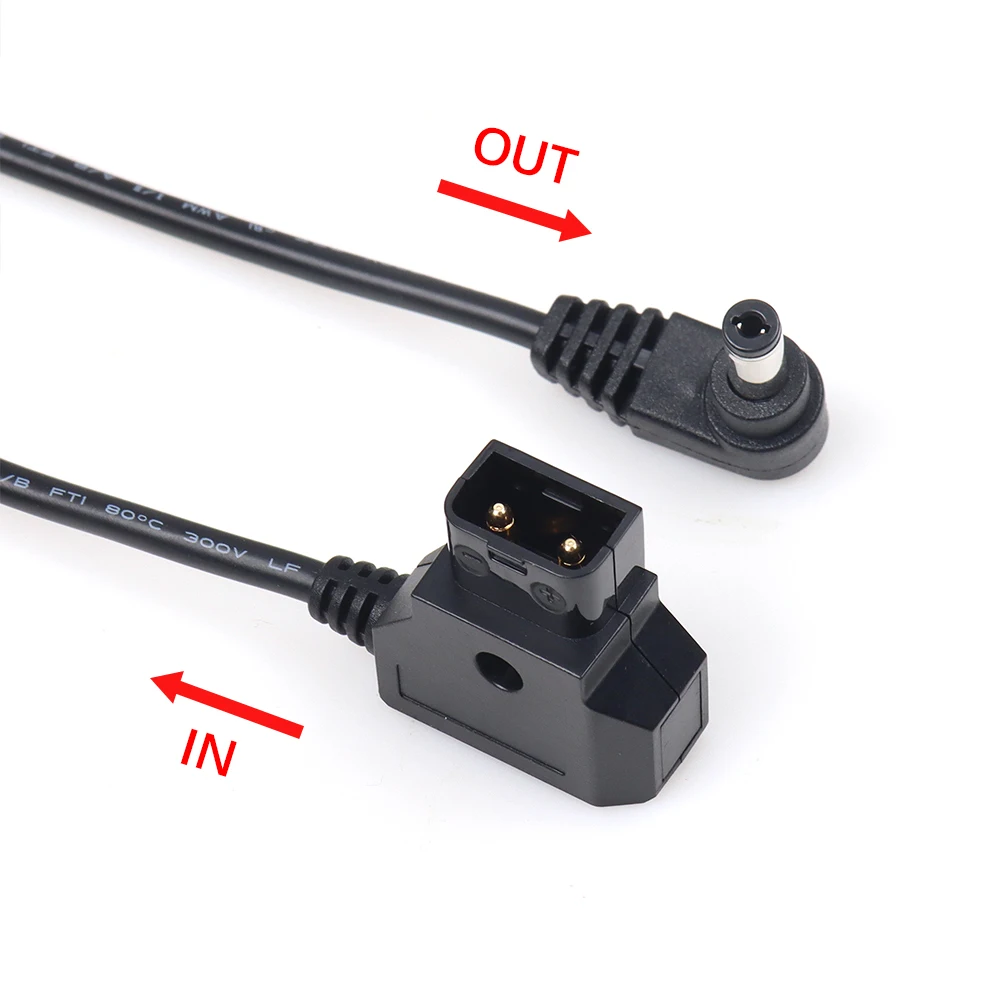 D-Tap Male to Right Angle DC 5.5x2.5mm male Power Cable DC Coiled Cable Travel-Friendly for KiPRO LCD Monitors SmallHD | black
