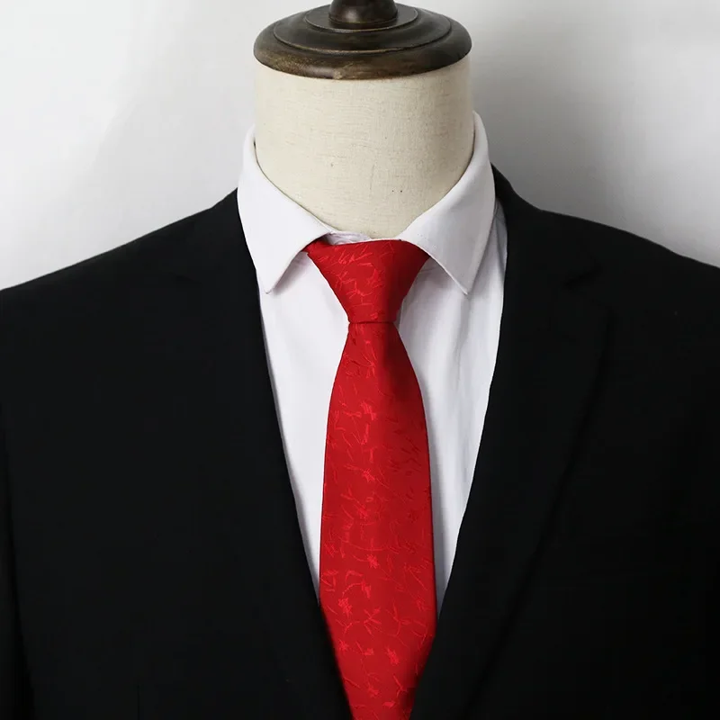 156*8 سنتيمتر رجال الأعمال رابطة عنق حريرية زفاف العريس أسود أحمر أزرق مخطط ربطة العنق للمكتب الرسمي #6