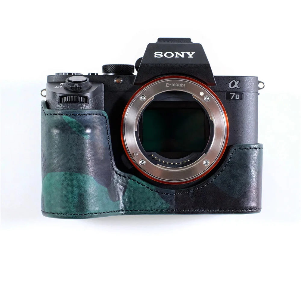 For Sony A7RM2 Leather camera case Camouflage style camera leather case