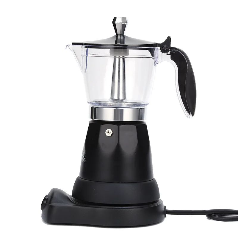 Electric Moka Pot Coffee Maker Electric Coffee Maker 6 Cups Portable Aluminum Electric Moka Pot with Removable Base