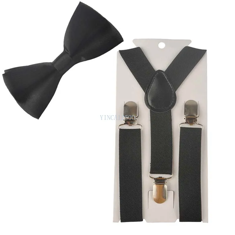 Kid Necktie 2Pcs Tie Suspenders Children school Luxury Christmas Quality Clothing Accessories Business MJ28