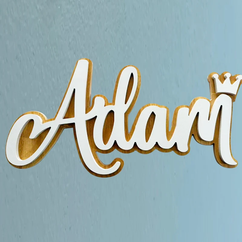 

Custom Nursery Name Sign, Wooden Name Plaque for Wall, Wall Art for Kids Room, New Baby Gift, Baby Shower