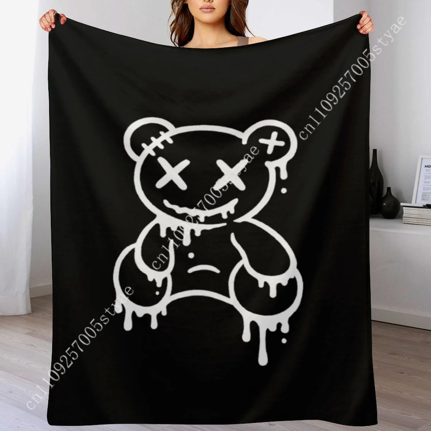 بطانيات الفلانيل على شكل دب صغير XX ناعمة ومريحة ودافئة، مثالية للقيلولة في الشتاء، للمنازل والمكاتب والسفر والتخييم والمزيد