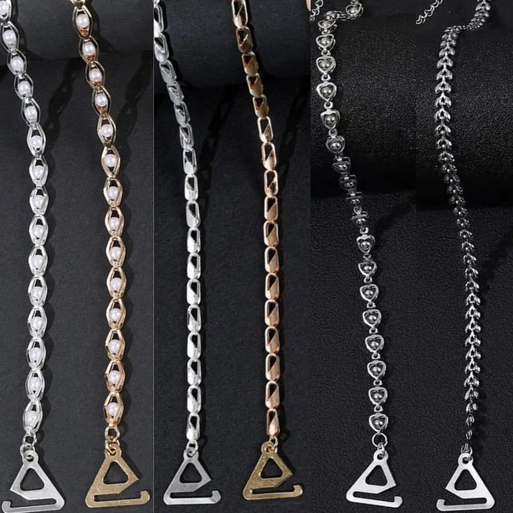 2 Pairs Fashion Simple Chain Bra Straps Underwear Shoulder Straps Metal Classic Aniti-slip Adjustable Intimates Accessories