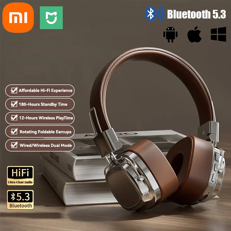 Xiaomi Original Bluetooth Wireless Headphones CR-8 Retro TWS Earphone For Samsung iPhone HIFI Game Headset With Mic Earbuds