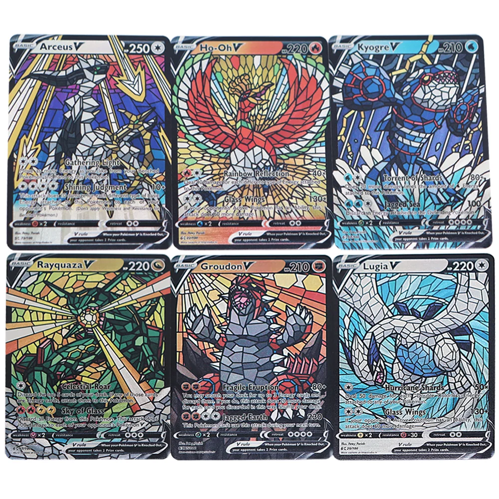 Animes PTCG Cards Kyogre Rayquaza Groudon Texture High Quality Game Hobby Collection Card Boys Girls Birthday Gift