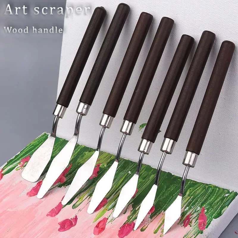 ​7 PCS Artist Palette Knife Set, Premium Stainless Steel Painting Spatula Kit for Oil Acrylic Canvas, Art Drawing Tools Supplies