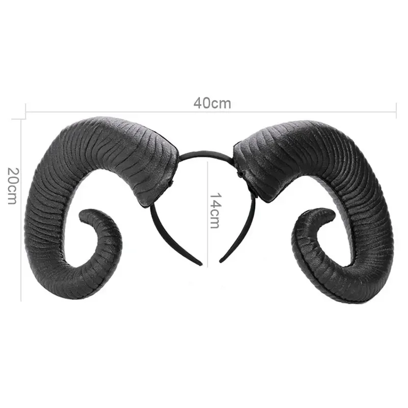 Fascia per capelli fatta a mano in corno di pecora accessorio per fascia per capelli Demon Evil Gothic Lolita Cosplay copricapo di Halloween Prop