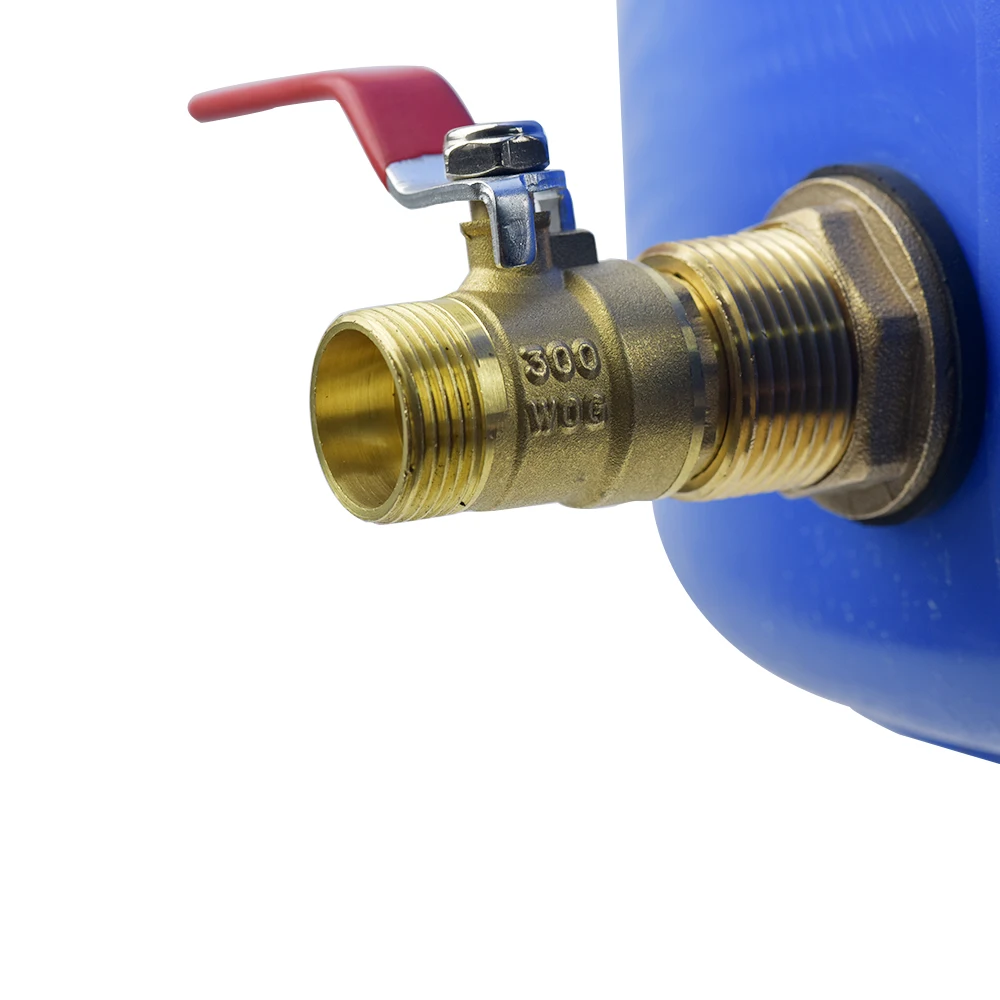 Brass Water Tank Connector, 1/2 3/4 inch Male Thread with Ball Valve, Water Tank Connector, Garden Water Connector