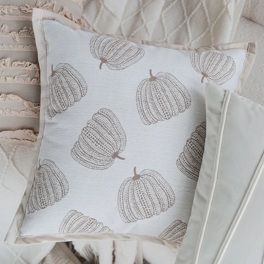 Pumpkin Jacquard Pillow Cover Soft Decorative Pillowcase for Sofa Living Room Nordic Style Home Decor Funda Cojin Comfortable