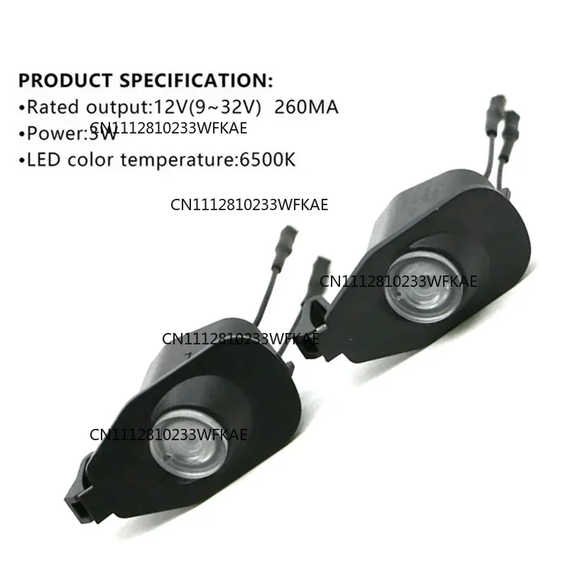 #361Q For ford Mustang 2013-2022 LED Side Puddle Laser-Rearview Mirror Puddle Welcome Courtesy Logo Lights (Black)