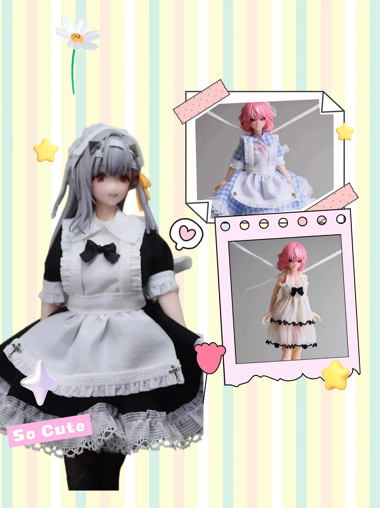【No Figure】Pre-sale 1/12 Scale Female Doll's Clothing Accessories Maid Outfit Sundress Fit 6''Action Figure K-Toys Mobile Suit