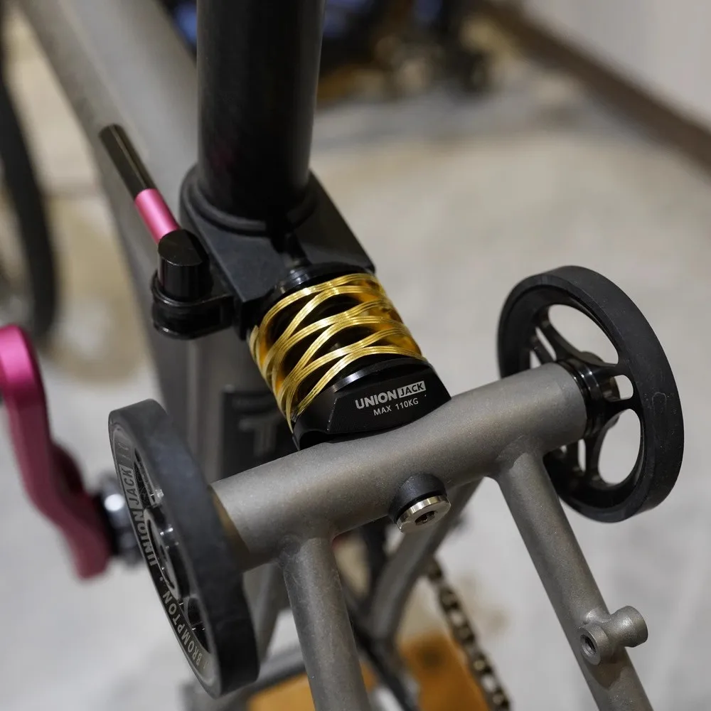 Unionjack Pline Tline wave pattern shock absorber for Brompton spring suspension