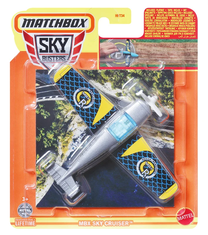 Mattel Matchobox Sky Buster Boys Toys 1/64 Diecast Airbus A320 Cruiser Crop Duster Copter Hypersonic Jet Helicopter Model Gift