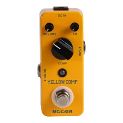 MOOER Yellow Comp Guitar Bass Compressor, Guitar Compression True Bypass, EQ and Volume Adjustable, Mini Size Portable