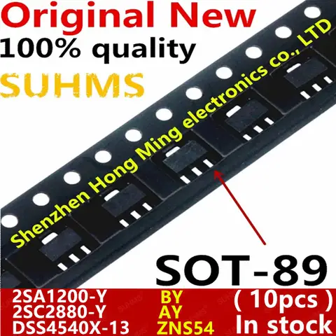 (10개)새로운 2SA1200 2SA1200-Y BY 2SC2880 2SC2880-Y AY DSS4540X-13 ZNS54 SOT