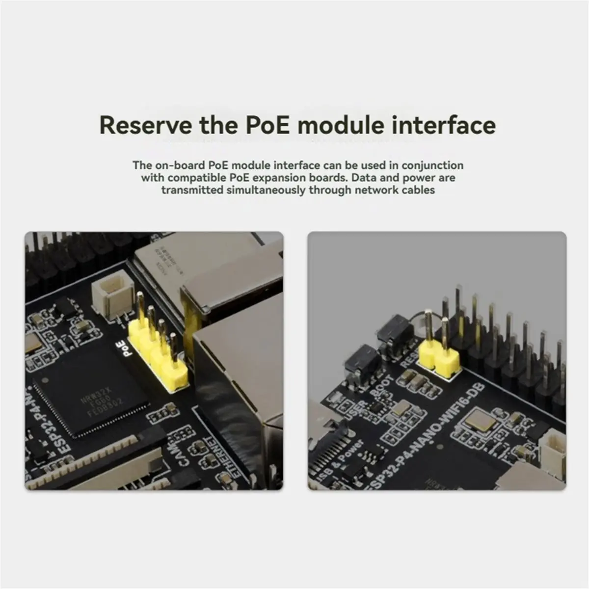 -P4-NANO-WIFI6-DB Development Board with POE Module -P4NRW32X Chip -P4/C6 Dual Architecture WiFi6/BLE5