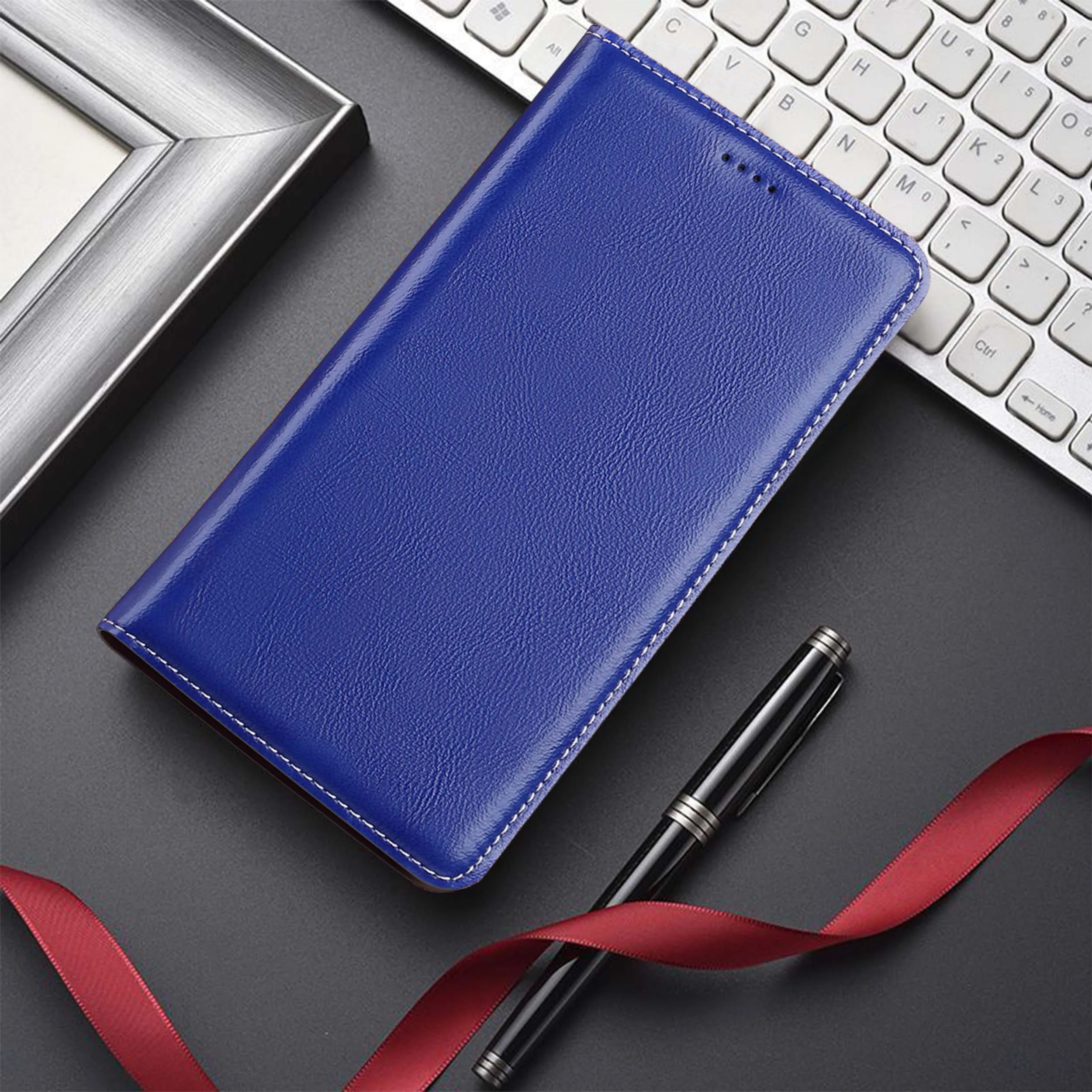 Para Asus Zenfone 5 5Z 6 7 8 9 10 11 12 Ultra Flip ZE630KL ZE620KL Pro Babylon patrón cuero genuino Flip funda de teléfono piel de vaca