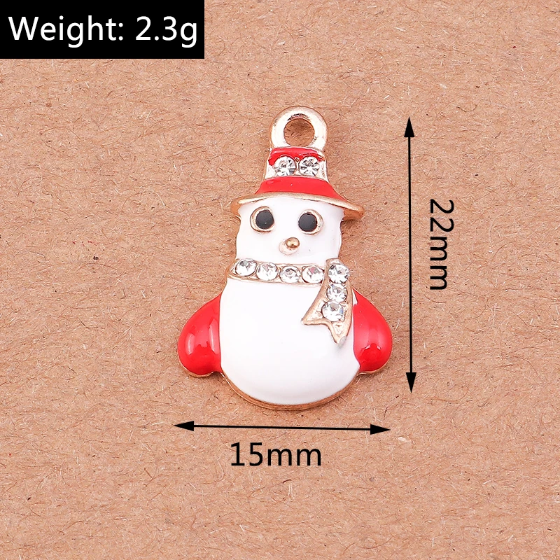 10 Stück niedliche Emaille-Schneeflocken-Anhänger für Ohrringe, Halsketten, DIY-Armbänder, Weihnachtsschmuckherstellung, Zubehör – Detail 5