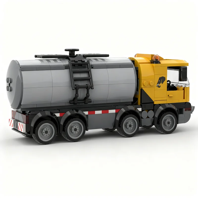 418pcs MOC Construction Tanker Truck City Technical Vehicle Engineering Model Building Blocks Design Collection Parts Toy Gift