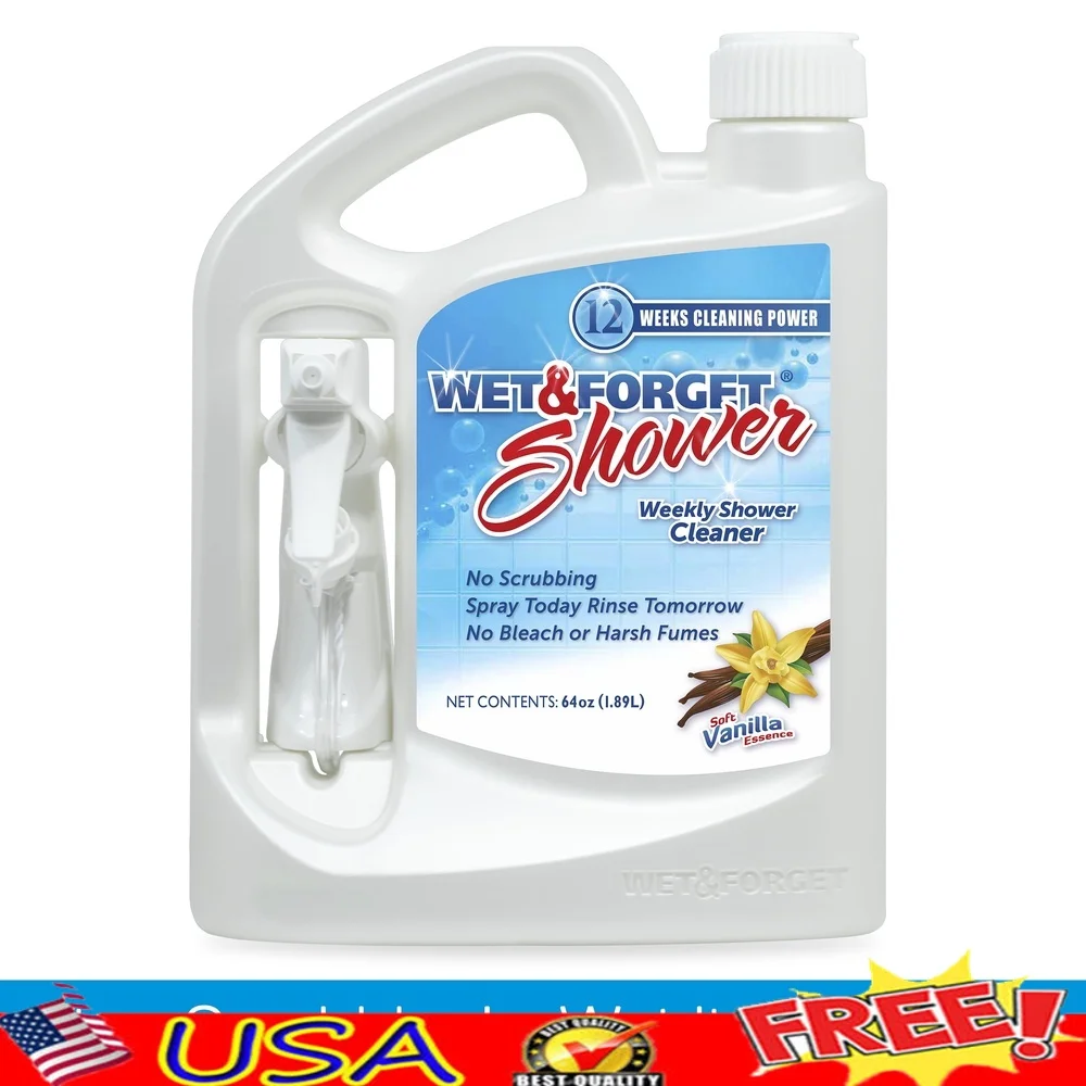 

Еженедельный очиститель для душа с ванильным ароматом, 64 жидких унций, без чистки, без дыма, спрей, предотвращает мыло, отпугивается, пресс-форма, легко наносится, безопасно