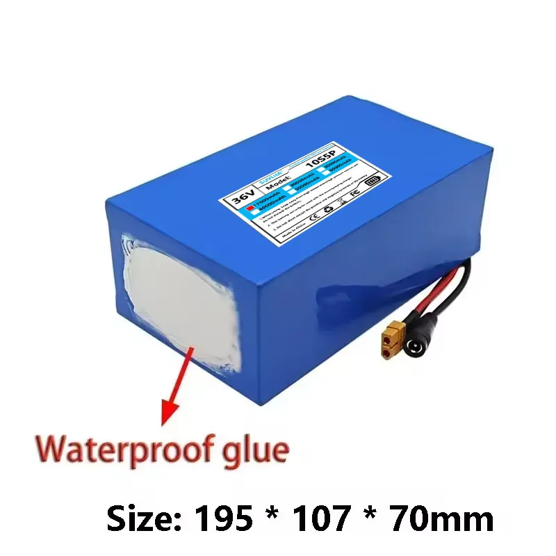 Batterie Lithium-ion 36V 10S5P 17,5 Ah 1000W 18650, Moteur Avec Haute Puissance D'origine Et Protection BMS Intégrée