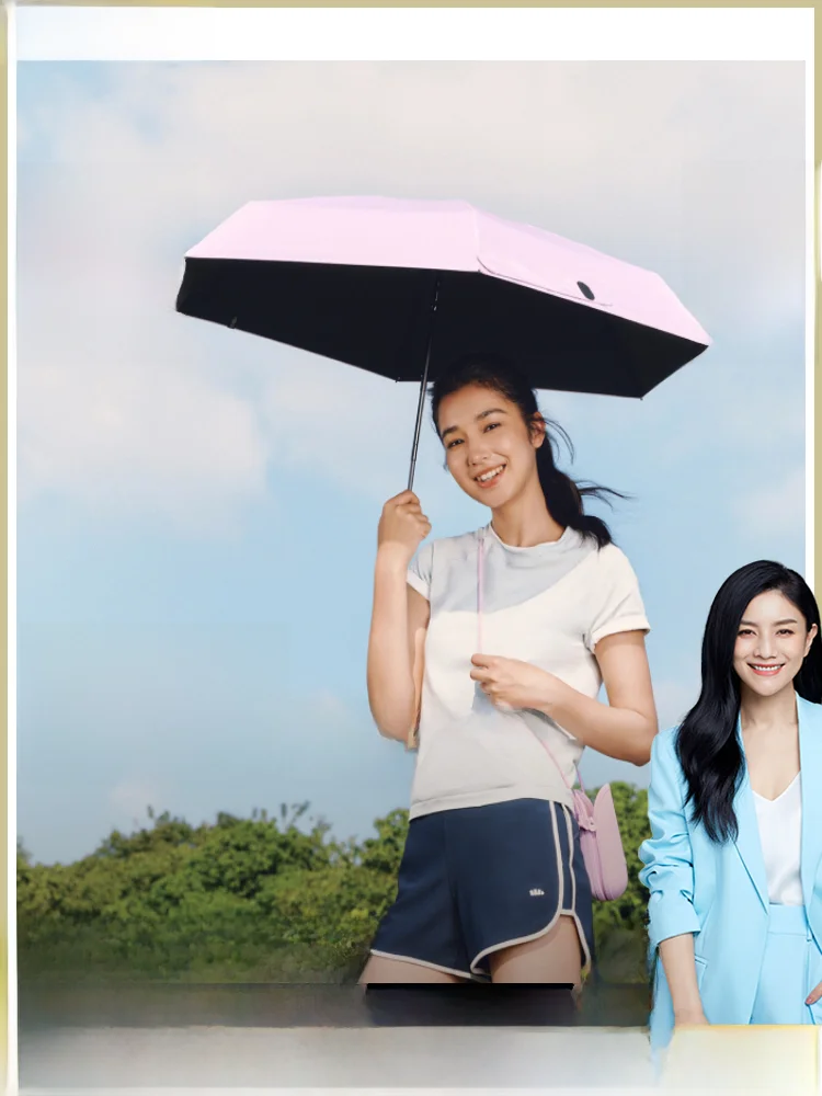 

Зонт-капсула Brolly с УФ-защитой, портативный, с черным покрытием, для летнего использования, универсальный для мужчин и женщин, от дождя и солнца