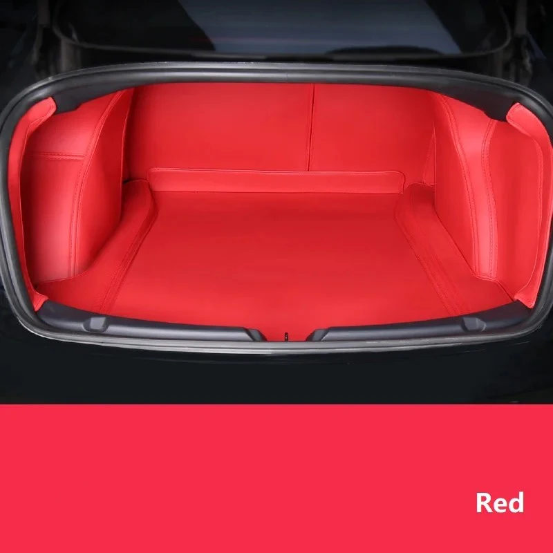 Custom Fit Trunk Mat Car Interior Accessories Durable Leather Carpet For Tesla Model 3 Model Y Four Colors Optional