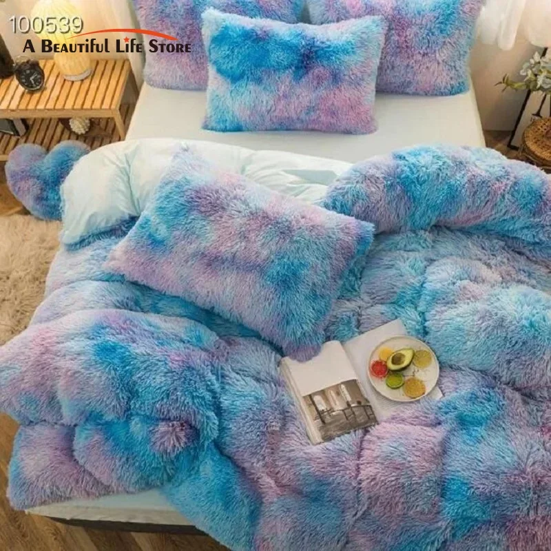 

Shaggy Super Soft Coral Fleece Princess Bedding Set, Fluffy Plush Duvet Cover, Bed Sheet, Pillowcases, Warm and Cozy, Luxury