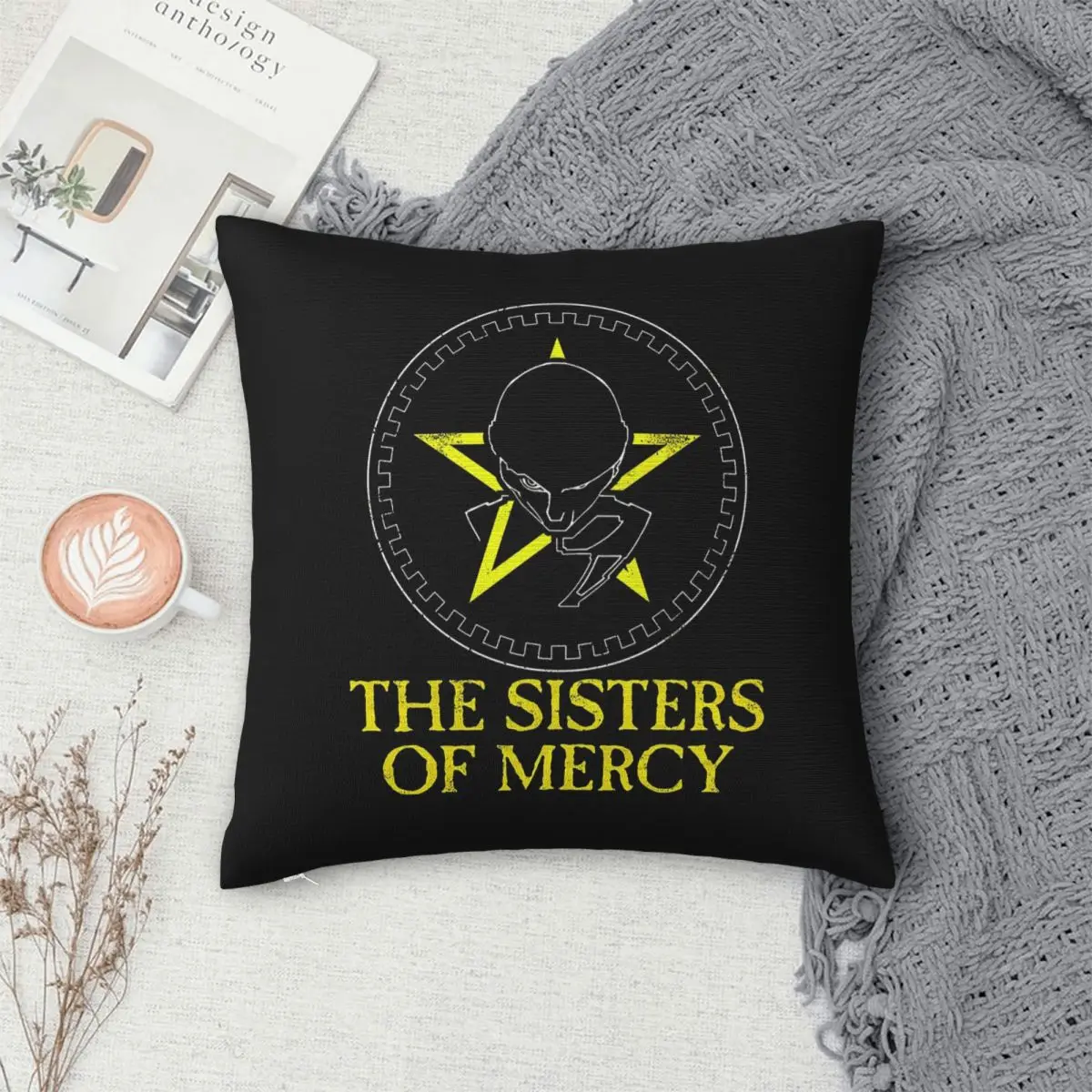 The Sisters Of Mercy Band Square Pillowcase Cushion Cover Pillow Case Throw Pillow Cover for Home Bedroom Car