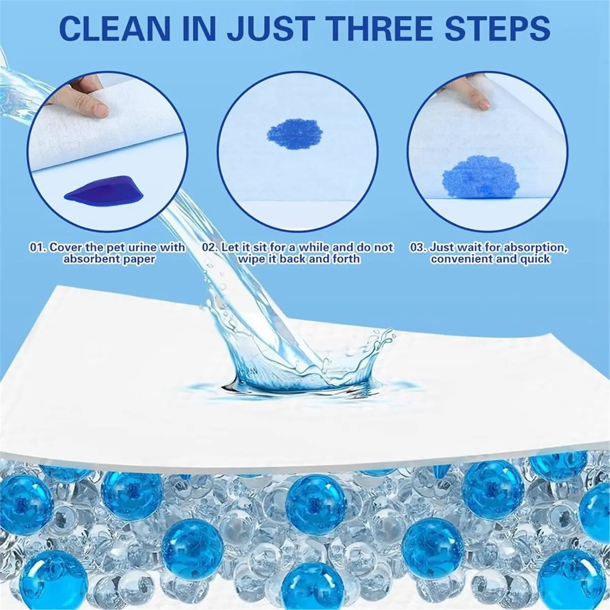 ABFW 100pcs Disposable Pet Urine Absorbent Sheets for Dogs Quickly Absorbs & Locks Water Urine Absorbent Paper Cleaning A