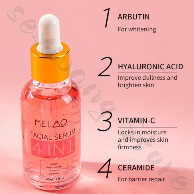 Four-in-one Niacinamide Essence 30ml, Vitamin C and E, deeply hydrating, firming, diluting melanin and improving roughness