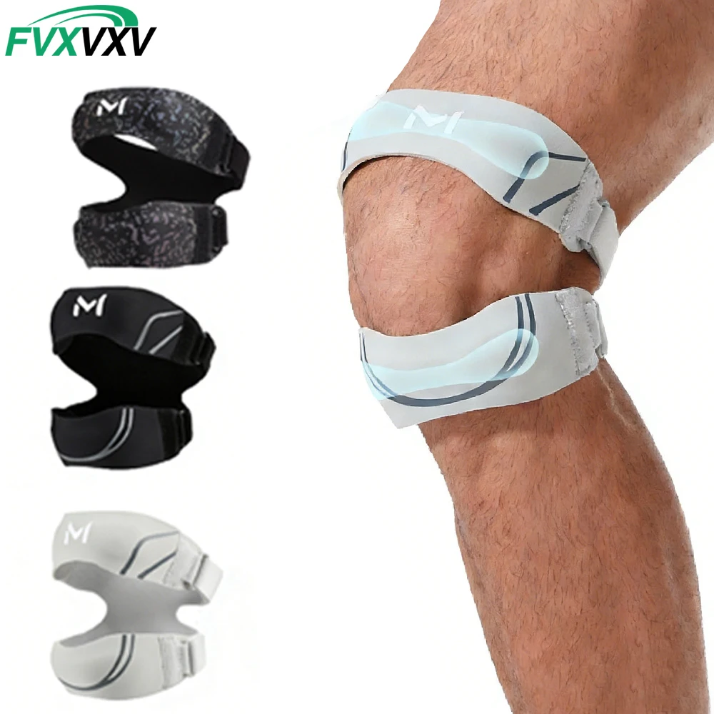 1PCS Patella Knee Brace for Pain Relief–Adjustable w/Dual Silicone Pads,Light Neoprene for Meniscus,Arthritis,Tendonitis,MCL/ACL