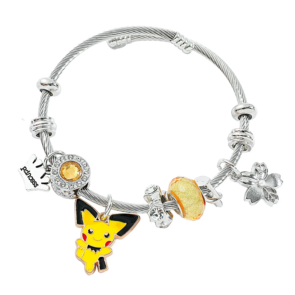 Anime Cartoon Game Pikachu Bracelet Character Pendant Bracelet Creative Design Charm Jewelry Accessories