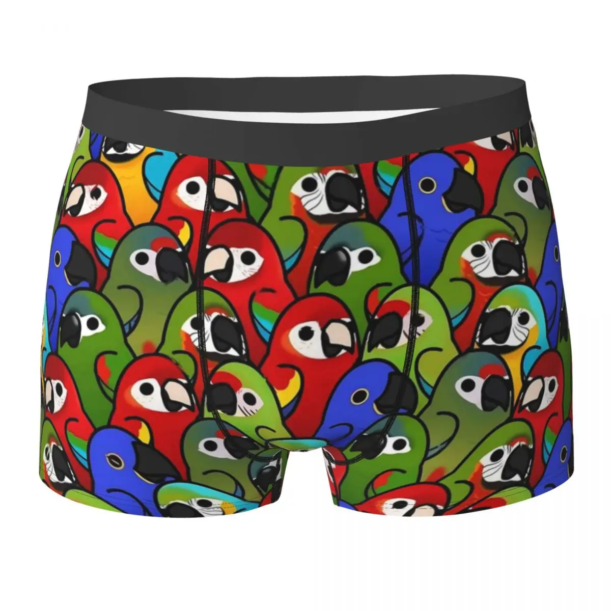 Macaw Bird Squad Underwear Too Many Birds Breathable Panties Sublimation Shorts Briefs Pouch Men's Plus Size Boxer Shorts