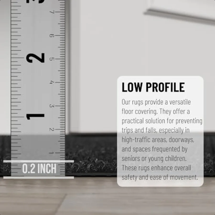 Commercial Scrape Rib Entry Mat Heavy Duty Ribbed Floor Mat for High Traffic Non Slip Rubber Back Waterproof Indoor Outdoor Use