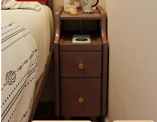 The product can be customized. Solid wood bedside table bedroom household small