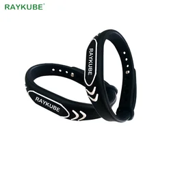 RAYKUBE 2Pcs Black Smart Wristbands Bracelets for Rfid Door Locks Small and Easy To Carry